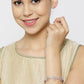Priyaasi Women Rose Gold-Polished American Diamond Studded Link Bracelet in Heart Pattern - Swadesiicart