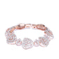 Priyaasi Women Rose Gold-Polished American Diamond Studded Link Bracelet in Heart Pattern - Swadesiicart