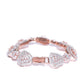 Priyaasi Women Rose Gold-Polished American Diamond Studded Link Bracelet in Heart Pattern - Swadesiicart