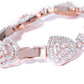 Priyaasi Women Rose Gold-Polished American Diamond Studded Link Bracelet in Heart Pattern - Swadesiicart
