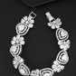 Priyaasi Women Silver-Plated American Diamond Studded Link Bracelet in Heart Pattern - Noz2Toz