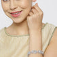 Priyaasi Women Silver-Plated American Diamond Studded Link Bracelet in Heart Pattern - Swadesiicart