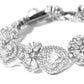 Priyaasi Women Silver-Plated American Diamond Studded Link Bracelet in Heart Pattern - Swadesiicart