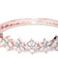 Priyaasi Women Rose Gold-Polished American Diamond Bracelet in Floral Pattern - Swadesiicart