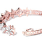 Priyaasi Women Rose Gold-Polished American Diamond Bracelet in Floral Pattern - Swadesiicart