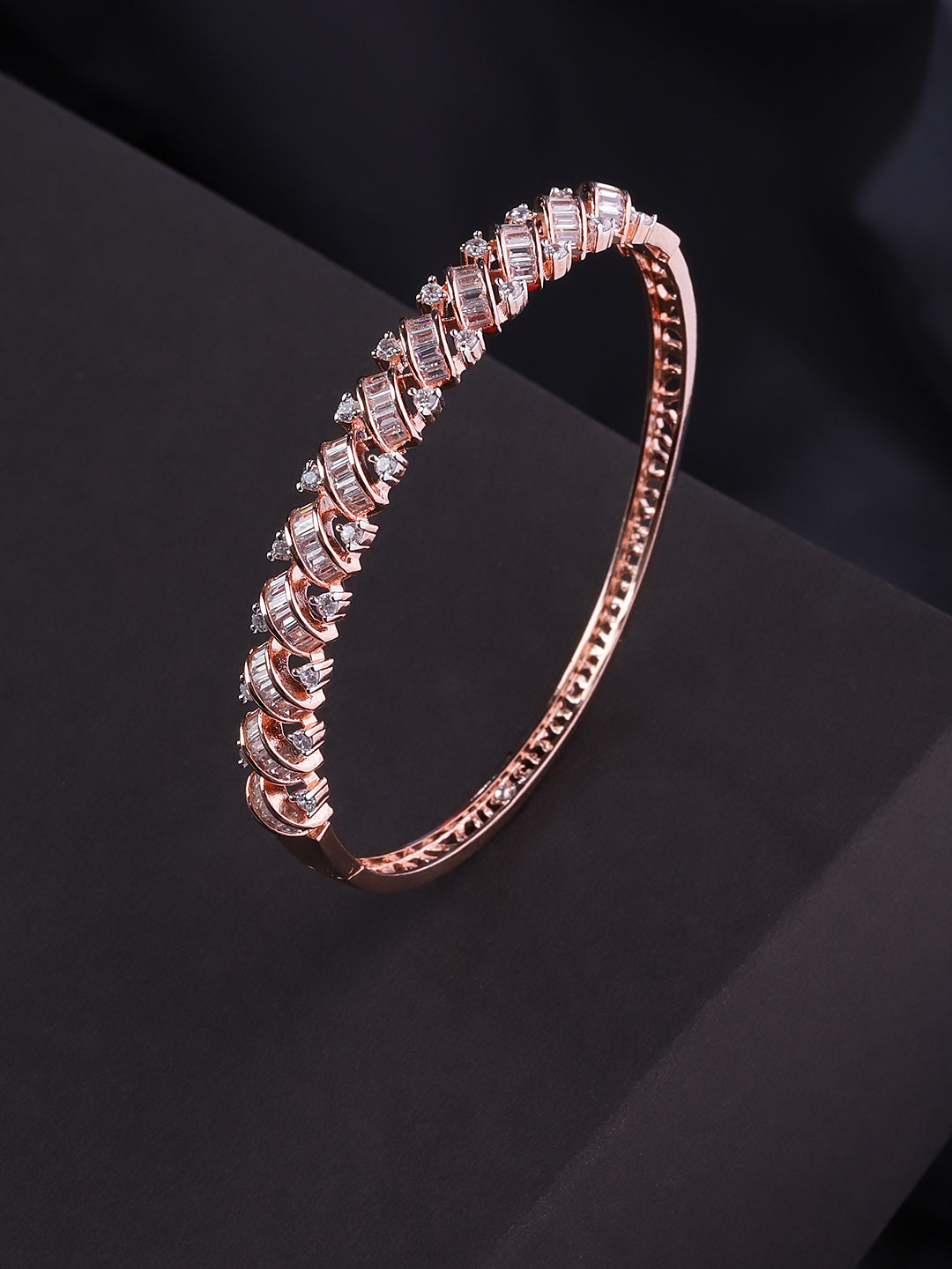 Priyaasi Women Rose Gold-Polished American Diamond Bracelet - Noz2Toz