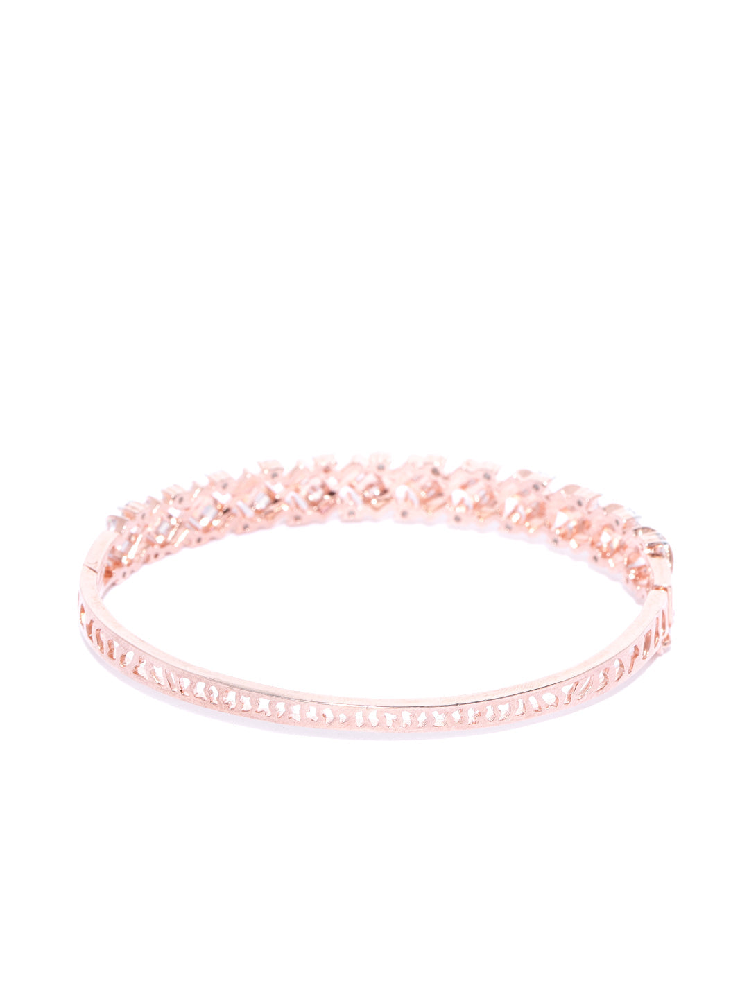 Priyaasi Women Rose Gold-Polished American Diamond Bracelet - Swadesiicart