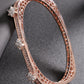 Priyaasi Women Rose Gold-Polished American Diamond Studded, Floral Patterned Bracelet in Square Shape - Noz2Toz