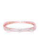 Priyaasi Women Rose Gold-Polished American Diamond Studded, Floral Patterned Bracelet in Square Shape - Swadesiicart