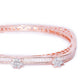 Priyaasi Women Rose Gold-Polished American Diamond Studded, Floral Patterned Bracelet in Square Shape - Swadesiicart