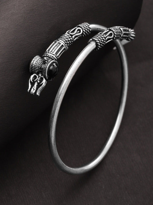 Priyaasi Oxidised Silver-Toned & Black Beaded Bracelet For Women And Girls - Noz2Toz
