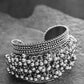 Priyaasi Women Oxidised Silver-Toned Ghungroo Handcrafted Cuff Bracelet - Noz2Toz