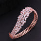 Priyaasi Women Rose Gold-Polished American Diamond Studded Bracelet in Floral Pattern - Noz2Toz