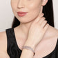 Priyaasi Women Rose Gold-Polished American Diamond Studded Bracelet in Floral Pattern - Swadesiicart