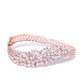Priyaasi Women Rose Gold-Polished American Diamond Studded Bracelet in Floral Pattern - Swadesiicart
