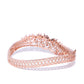 Priyaasi Women Rose Gold-Polished American Diamond Studded Bracelet in Floral Pattern - Swadesiicart