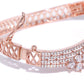 Priyaasi Women Rose Gold-Polished American Diamond Studded Bracelet in Floral Pattern - Swadesiicart