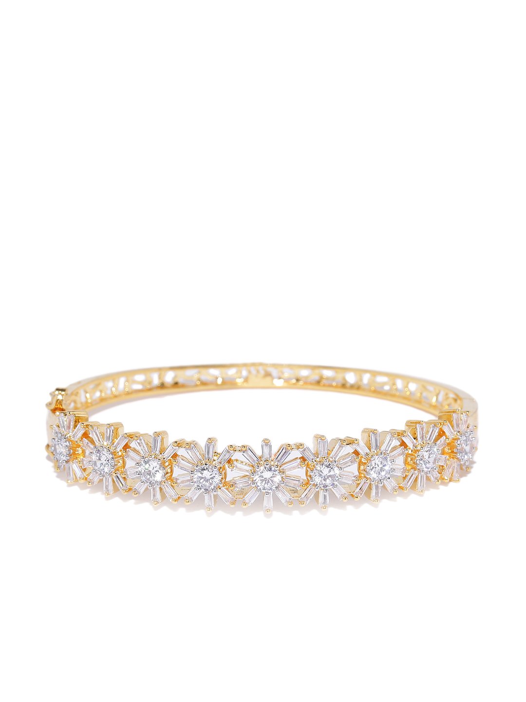 Priyaasi Women American Diamond And Ruby Stone Studded Beautiful Design Chain Bracelet - Swadesiicart