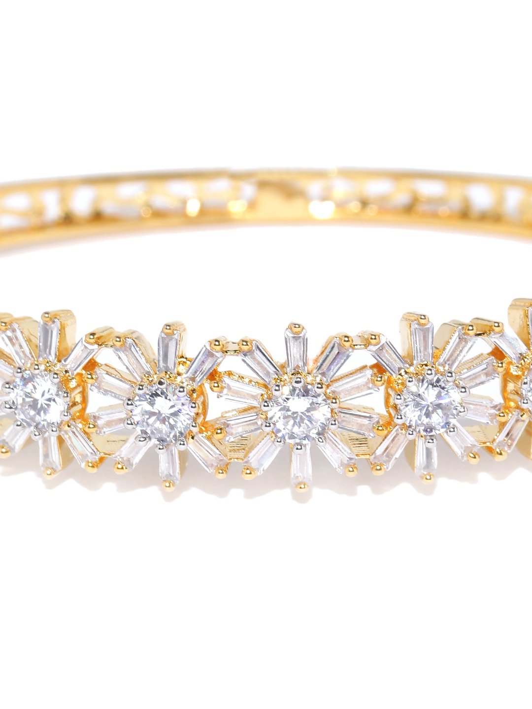 Priyaasi Women American Diamond And Ruby Stone Studded Beautiful Design Chain Bracelet - Swadesiicart