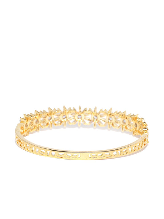 Priyaasi Women American Diamond And Ruby Stone Studded Beautiful Design Chain Bracelet - Swadesiicart