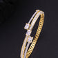 Priyaasi Women Gold-Polished Floral Pattern AD Studded Pearl Decorated Party Wear Cuff Bracelet - Noz2Toz