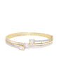 Priyaasi Women Gold-Polished Floral Pattern AD Studded Pearl Decorated Party Wear Cuff Bracelet - Swadesiicart