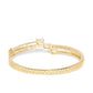 Priyaasi Women Gold-Polished Floral Pattern AD Studded Pearl Decorated Party Wear Cuff Bracelet - Swadesiicart