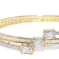 Priyaasi Women Gold-Polished Floral Pattern AD Studded Pearl Decorated Party Wear Cuff Bracelet - Swadesiicart