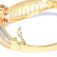 Priyaasi Women Gold-Polished American Diamond and Ruby Studded Floral Patterned Bracelet in Pink Color - Swadesiicart