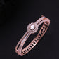 Priyaasi Women Gold-Polished American Diamond Studded Dual Toned Floral Cuff Bracelet - Noz2Toz