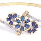 Priyaasi Women Gold-Polished American Diamond Studded, Floral Patterned Bracelet in Blue Color - Swadesiicart