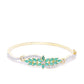 Priyaasi Women Gold-Polished American Diamond and Emerald Studded, Floral Patterned Bracelet in Green Color - Swadesiicart