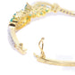 Priyaasi Women Gold-Polished American Diamond and Emerald Studded, Floral Patterned Bracelet in Green Color - Swadesiicart