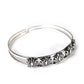 Priyaasi Women Oxidized Silver-Plated Cuff Bracelet with floral pattern - Swadesiicart