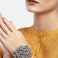 Priyaasi Women Oxidized Silver-Plated Cuff Bracelet - Swadesiicart