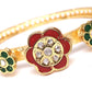 Priyaasi Women Handcrafted Floral Red and Green Bracelet - Swadesiicart