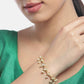 Priyaasi Women Gold-Polished Stone Studded Adjustable Bracelet - Swadesiicart