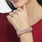 Priyaasi Women Rose Gold-Polished American Diamond Party Bangle Style Bracelet - Swadesiicart