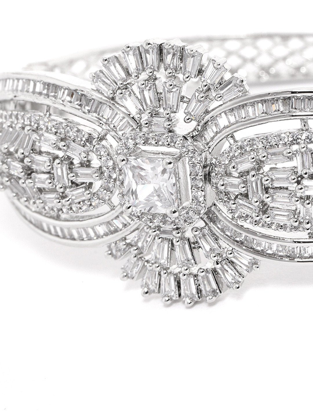 Priyaasi Women American Diamond Studded Bangle Style Bracelet - Swadesiicart