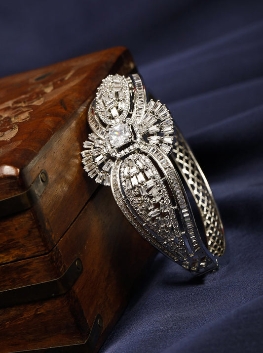 Priyaasi Women American Diamond Studded Bangle Style Bracelet - Noz2Toz