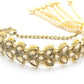 Priyaasi Women Kundan Gold-Polished Leaf Wraparound Bracelet - Swadesiicart
