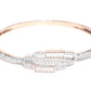 Priyaasi Women American Diamond Rose Gold-Polished Bangle Style Bracelet - Swadesiicart