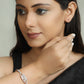 Priyaasi Women American Diamond Rose Gold-Polished Bangle Style Bracelet - Swadesiicart
