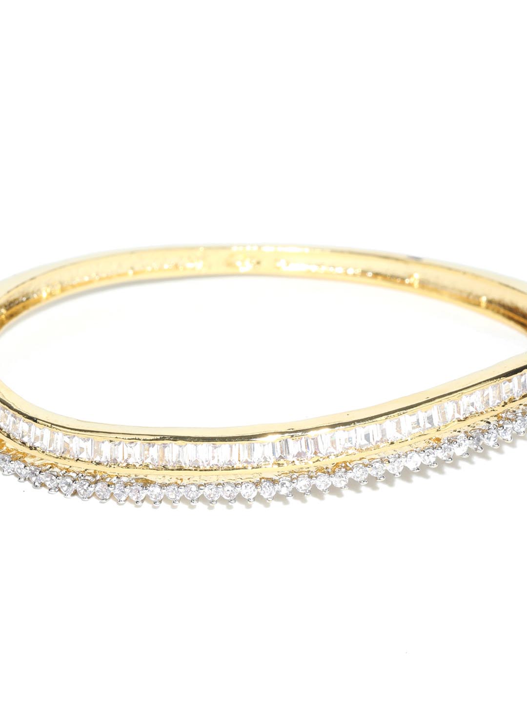Priyaasi Women American Diamond Gold-Polished Bangle Style Bracelet - Noz2Toz