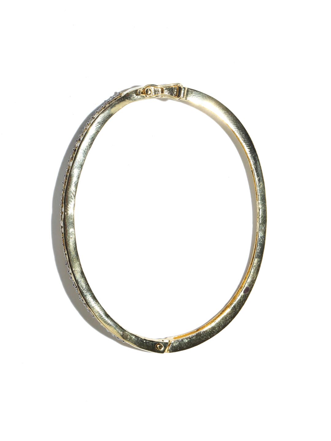 Priyaasi Women American Diamond Gold-Polished Bangle Style Bracelet - Swadesiicart