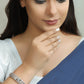 Priyaasi Women Rose Gold American Diamond Gun Metal Plated Bangle Style Bracelet - Swadesiicart