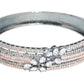 Priyaasi Women Rose Gold American Diamond Gun Metal Plated Bangle Style Bracelet - Swadesiicart