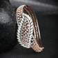 Priyaasi Women American Diamond Rose Gold-Polished Leaf Bangle Style Bracelet - Noz2Toz