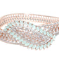 Priyaasi Women American Diamond Rose Gold-Polished Leaf Bangle Style Bracelet - Swadesiicart