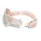 Priyaasi Women American Diamond Rose Gold-Polished Leaf Bangle Style Bracelet - Swadesiicart